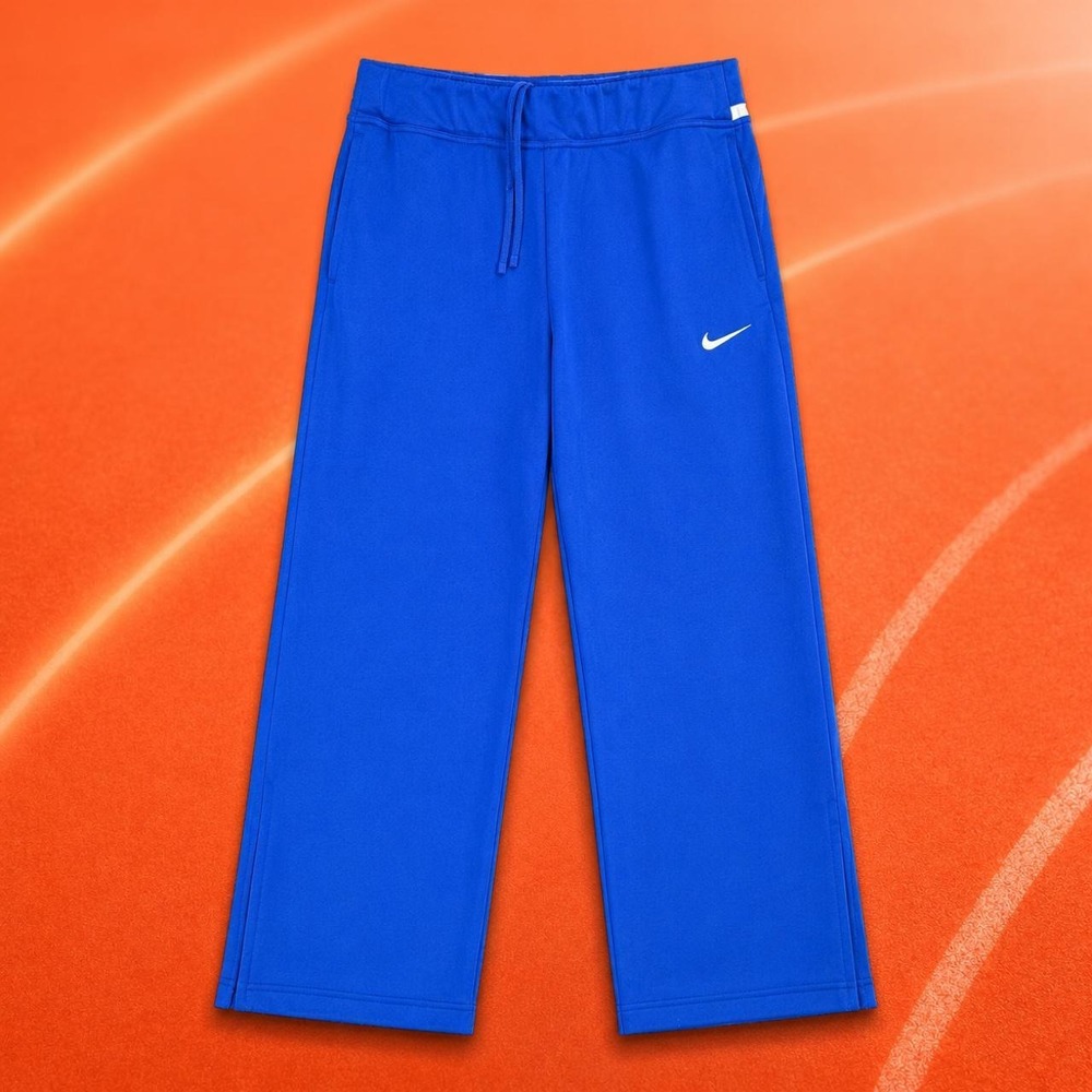 Nike Dri-FIT Wide Leg Track Pants Y2K Royal Blue White Swoosh 535664-494 Medium
